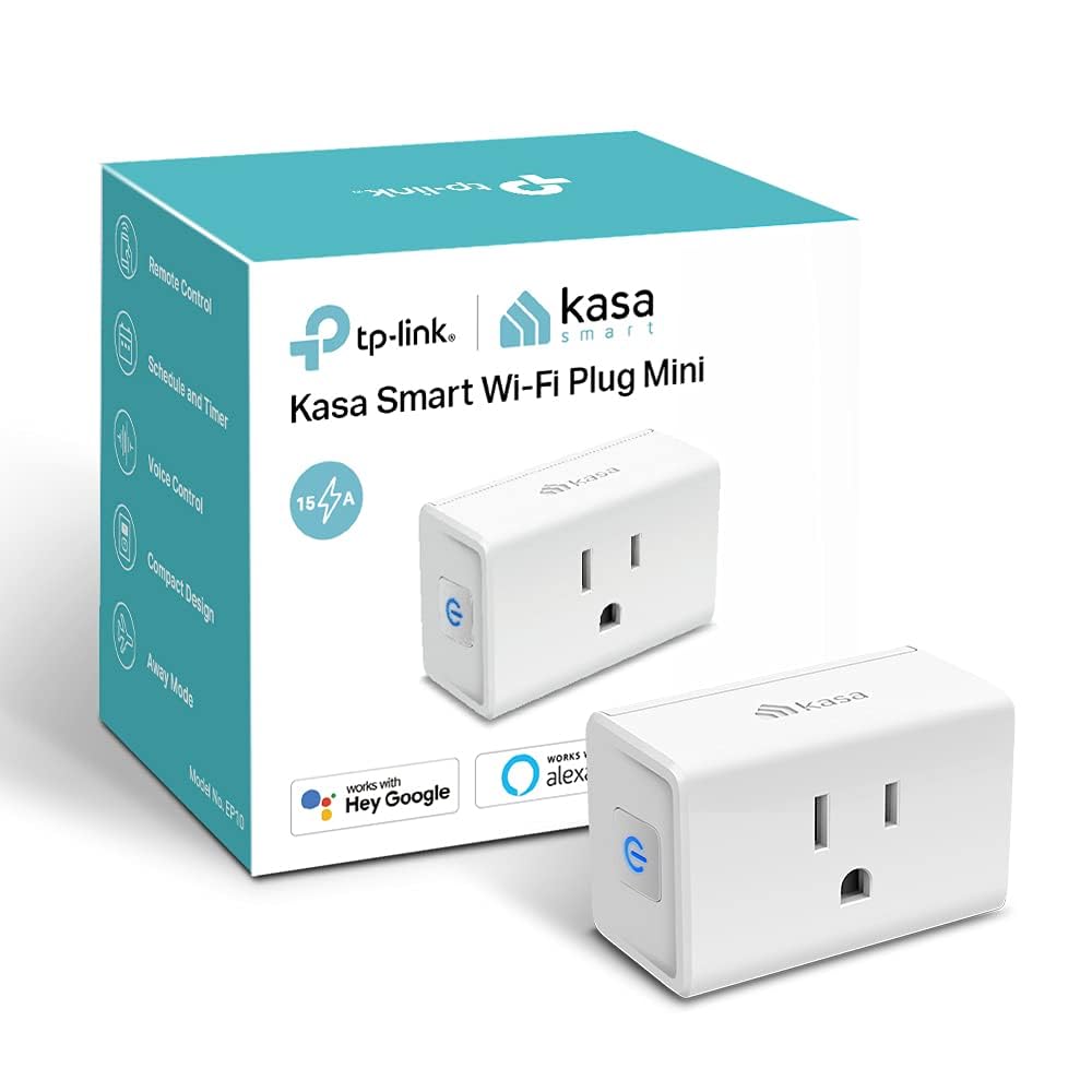 Kasa Smart Plug Ultra Mini 15A, EP10, Smart Home Wi-Fi Outlet | Works with Alexa & Google Home, No Hub Required, UP Certified, 2.4GHz Wi-Fi Only, 1-Pack, White