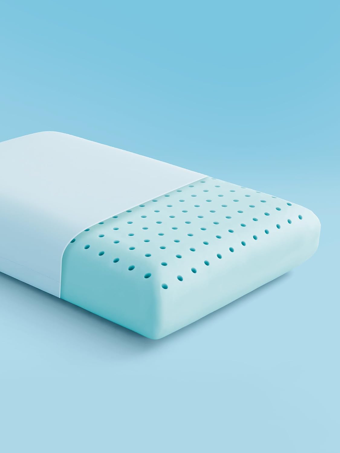 SLEEP ZONE Cooling Pillow for Hot Sleepers with Firm Breathable Support | Cooling cover with Q-Max 0.5 keeps surface cool all night. Slow rebound foam contours to neck and relieves pressure.
