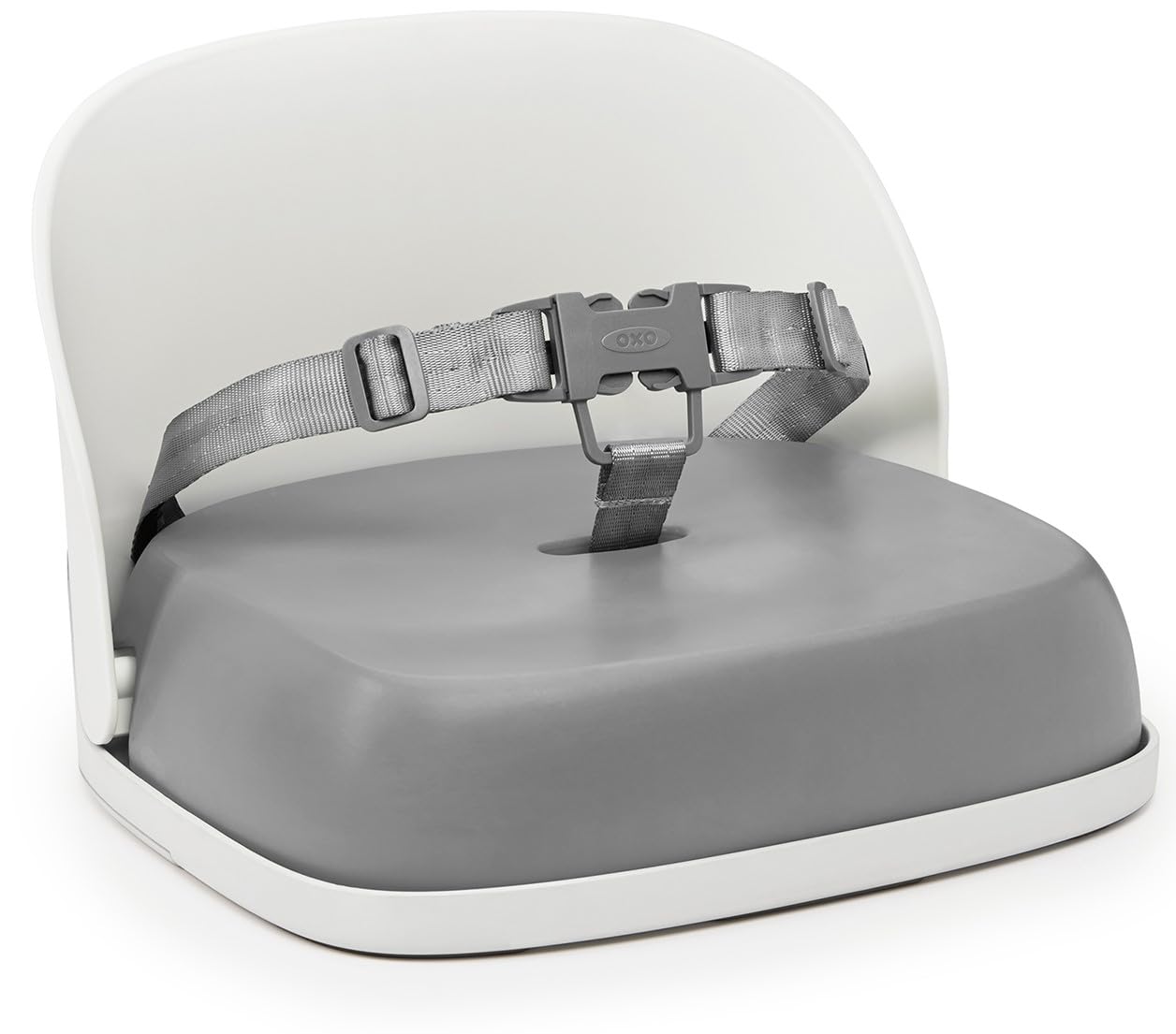 OXO Tot Perch Toddler Booster Seat for Kitchen Chair with Straps, Gray | Portable Travel Booster Seat, Straps Securely To Dining Chair, Compact Fold, Wipeable Seat, Ideal For Toddlers Ages 1 And Up