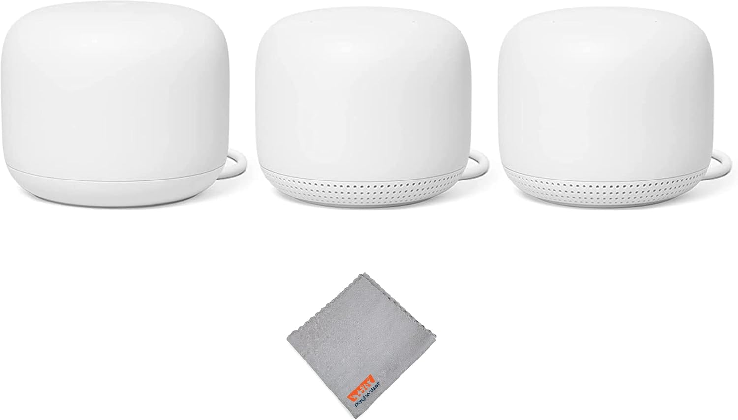 Nest WiFi Router and 2 Points – WiFi Extender with Smart Speaker – Works with Google WiFi (3 Pack) White