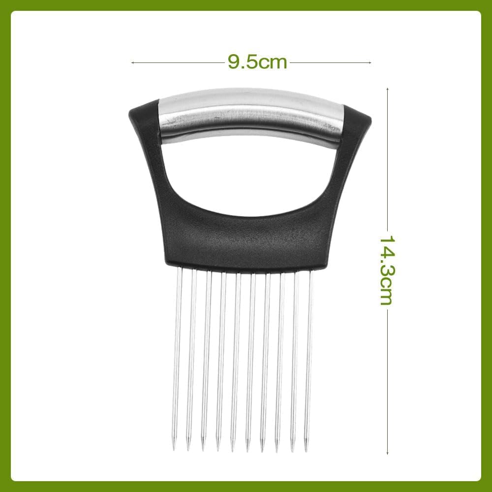 2026 Upgraded Onion Holder for Slicing, New Stainless Steel Onion Slice Holder Lemon Slicer Vegetable Cutter, Kitchen Chopper Slicing Assistant Tool for Meat, Onion, Potato, Tomato (1 Pack)