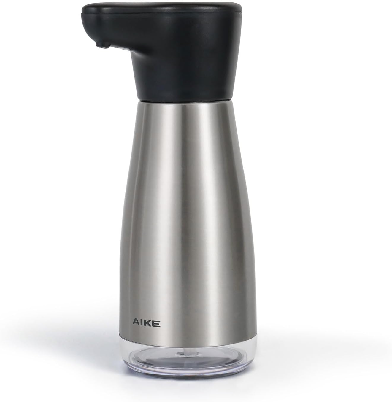 AIKE Magnetic Charging Automatic Liquid Soap Dispenser Stainless Steel 14oz | IPX7 Waterproof for Kitchen Sink and Bathroom,Adjustable 5 Levels Precise Dispense for Dish and Hand Soap,with Clear Window