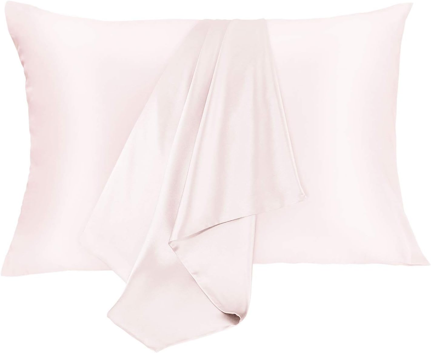 JOGJUE Silk Pillowcase for Hair and Skin 2 Pack 100% Mulberry Silk Bed Pillowcase Hypoallergenic Soft Breathable Both Sides Silk Pillow Case with Hidden Zipper, Pillow Cases (Queen, Light Pink)
