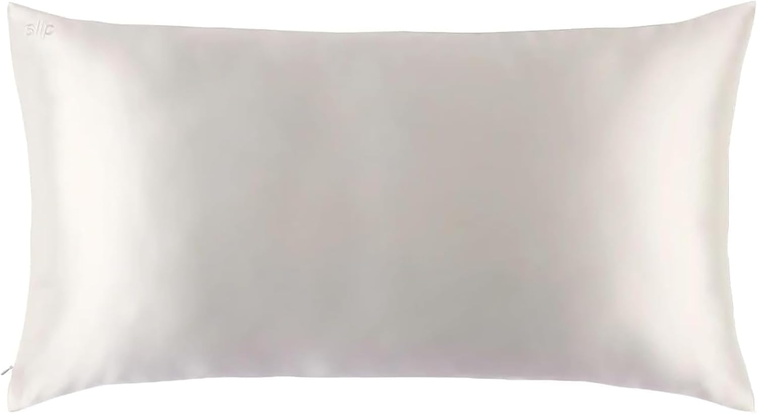 slip King Pure Silk Pillow Case – 100% Pure 22 Momme Mulberry Silk – King Size Standard Pillow Case -Anti-BedHead, Anti-Sleep Crease, White (20″ x 36″) | Gentle on Hair & Skin | Anti-Aging, Anti-Bed Head, Anti-Sleep Crease | King Standard | Slipsilk™ Technology | All Hair Types