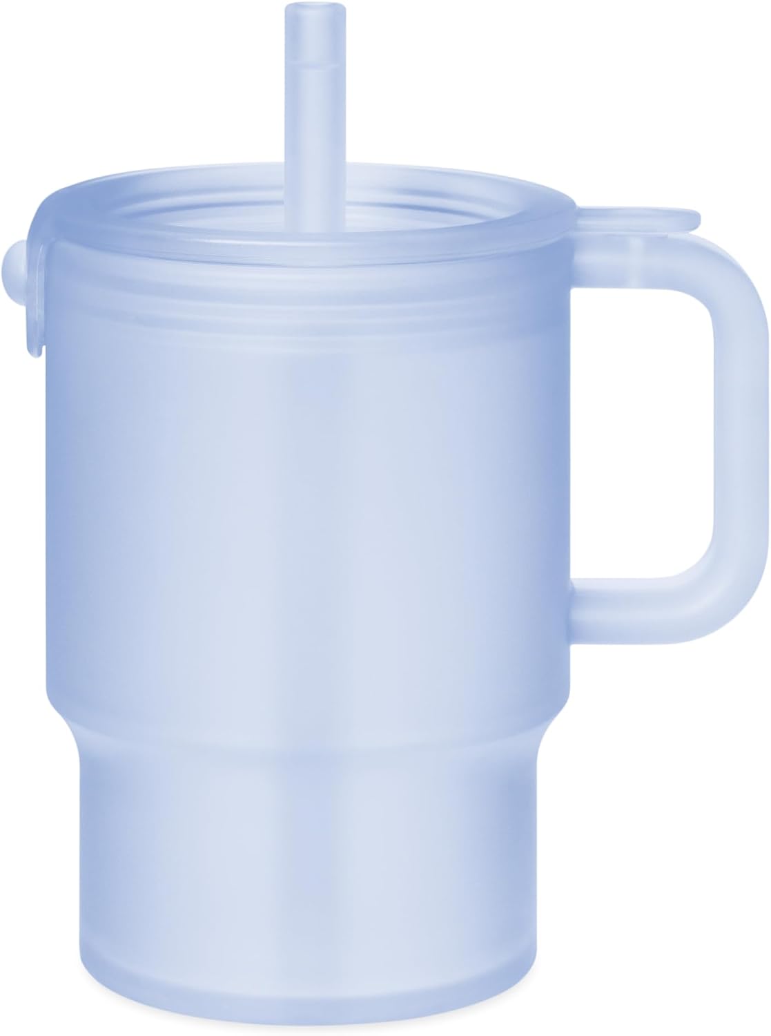 Olababy Silicone Toddler Tumbler with Handle & Straw, Blueberry 11oz | Insulated Clear Sense Silicone, BPA/PVC/Lead-Free. Cupholder Compatible, Leak-Resistant. For Water, Milk & Juice.