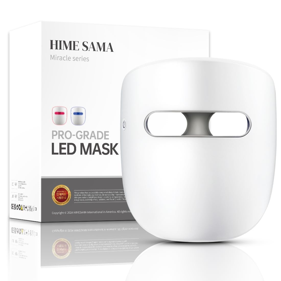 LED Face Mask, FSA,HSA Eligible, 8 Color LED Mask, Miracle ACE | Red Light Mask for Face, Infrared, Red & Blue Light Mask, Wrinkle Reduction, Wireless.
