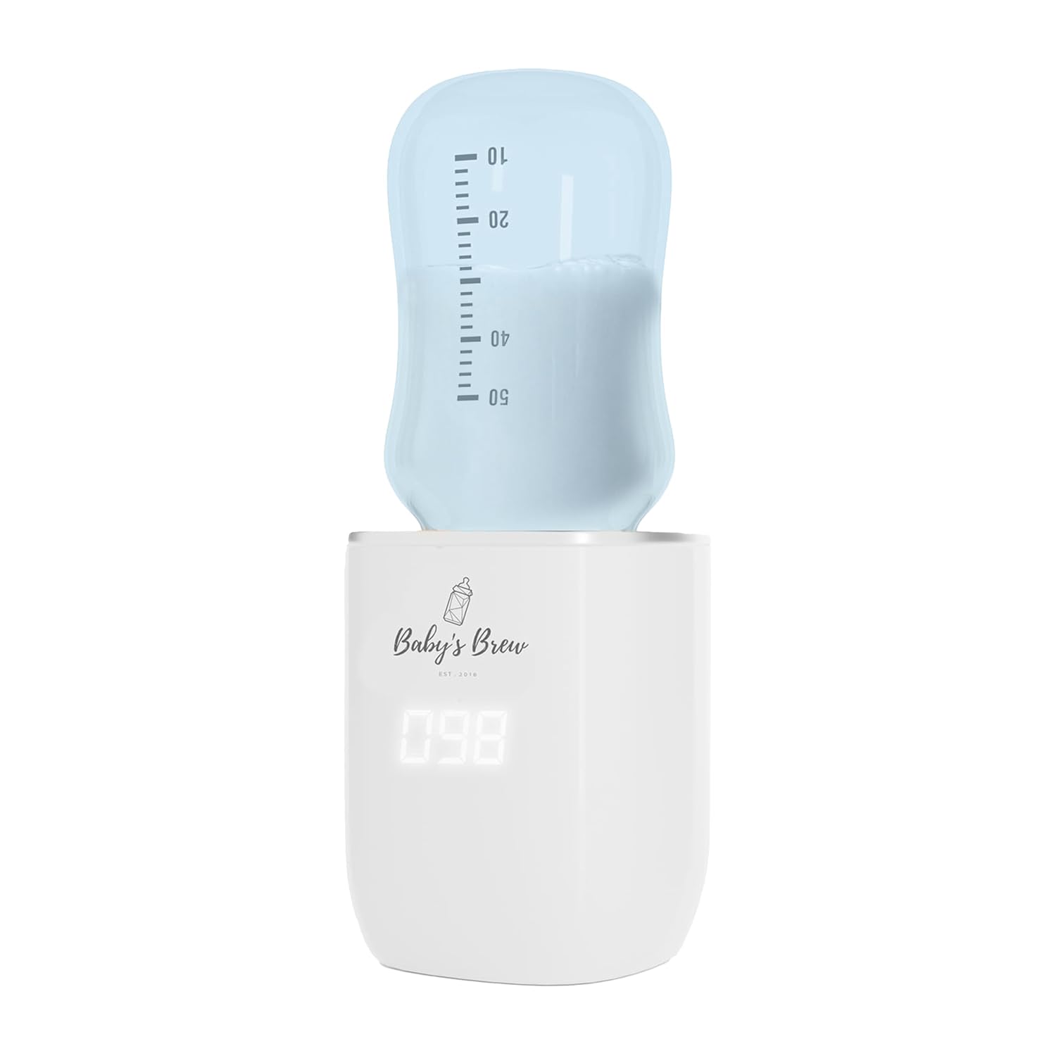 Baby’s Brew Portable Bottle Warmer – Cordless Baby Bottle Warmer for Breastmilk & Formula, Rechargeable Travel Milk Warmer, Leak-Proof, Compact, White, Adapter Not Included