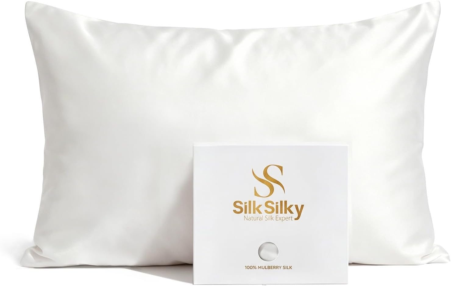 30 Momme Pure Organic Silk Pillow Cases for Hair & Skin Standard | Heavyweight Grade 6A+ Silk, Smooth & Durable, Hidden Zipper, Premium Gift for Women & Men (Standard 20”x26”, White)