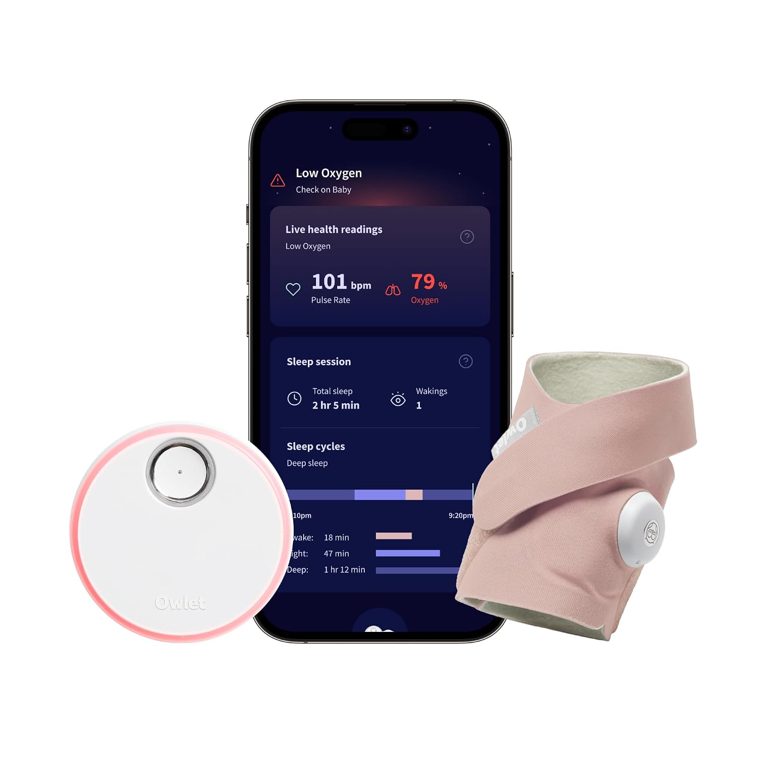 Owlet Dream Sock Smart Baby Monitor, Better Sleep for Baby & You | FDA-Cleared Monitor, Tracks Pulse Rate & Oxygen With Real-Time Alerts, Predicts Sleep Patterns, New Parent Essential