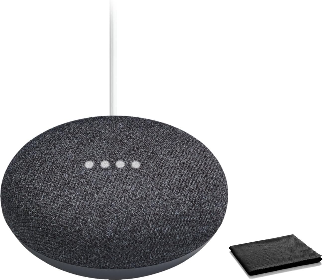 Google Speaker Assistant, Hands-Free Assistance, and Smart Device Integration, Includes Premium Pouch (Charcoal, Standard) Bulk Packaging