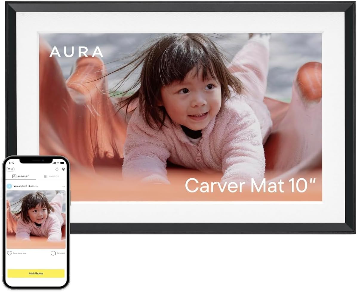 Aura HD Digital Picture Frame | Carver Mat: The Best Frame for Gifting