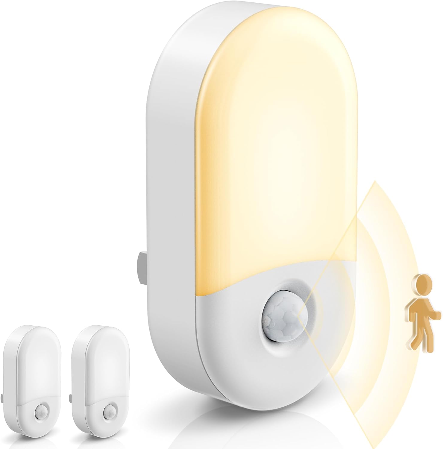 L LOHAS LED Motion Sensor Night Light, Motion Sensor Light Indoor, 30/60LM | Night Lights Plug into Wall Motion Sensor, 3000K Warm White, Motion Activated Nightlights, Kids Adults Bathroom Bedroom 2Pack