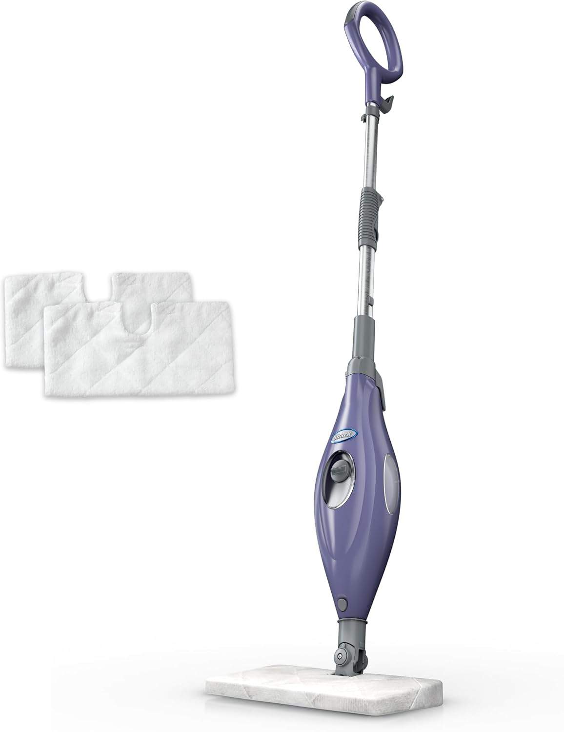 Shark Steam Pocket Mop with 2 Washable Double-sided Pads, Purple, S3501 | Lightweight, 2 Machine Washable Double-Sided Microfiber Pads, Swivel Steering, Steam Sanitization on Sealed Hard Floors