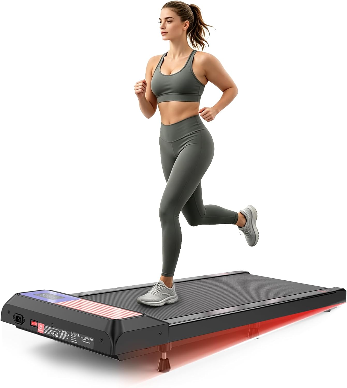 Walking Pad Treadmill with 8% Incline, Under Desk Treadmill with 2.5HP Quiet Portable Walking Treadmill for Home Office, 1-4 MPH Walking & Light Jogging, 265 lbs Capacity