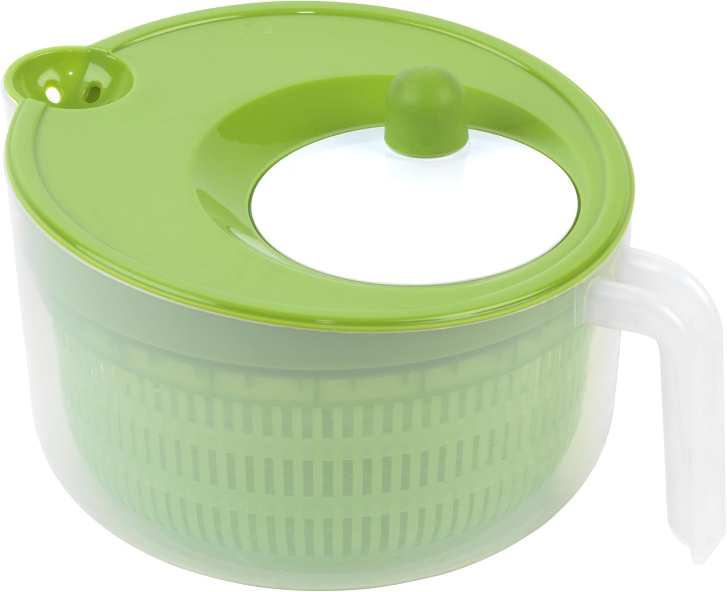 GoodCook Deluxe Salad Spinner – 6 Qt. Capacity, Easy Turn Knob, Built-In Pour Spout, Multi-Use Basket, Durable and Dishwasher-Safe, Large Capacity, Green