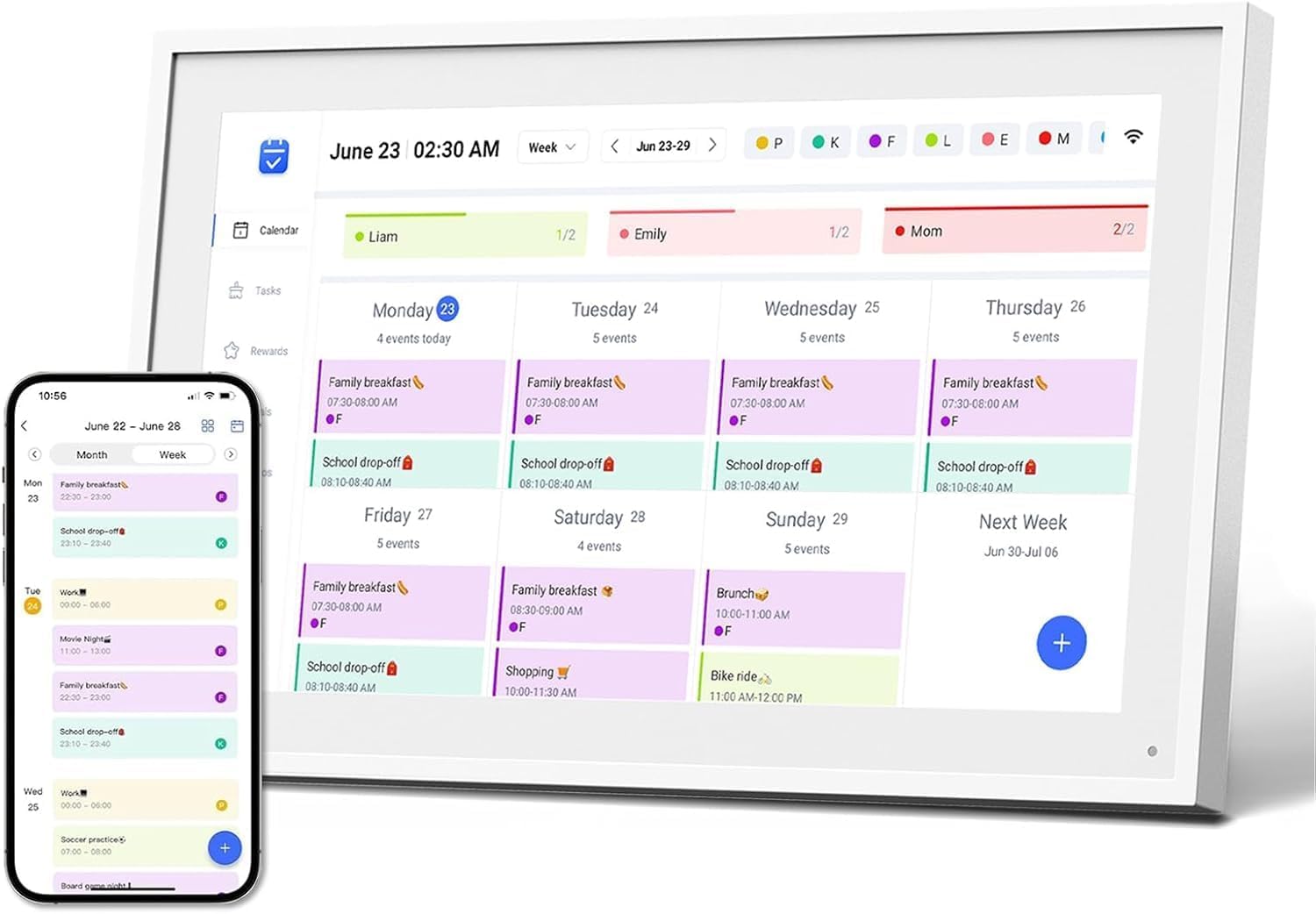 10.1″ Digital Calendar, Meal Planner, Duty Chart, to Do List,HD Smart Touch Screen Home Interactive Smart Electron Calender , Gifts for Women Men, Gifts for Mom Dad- Built-in Digital Photo Frame Function
