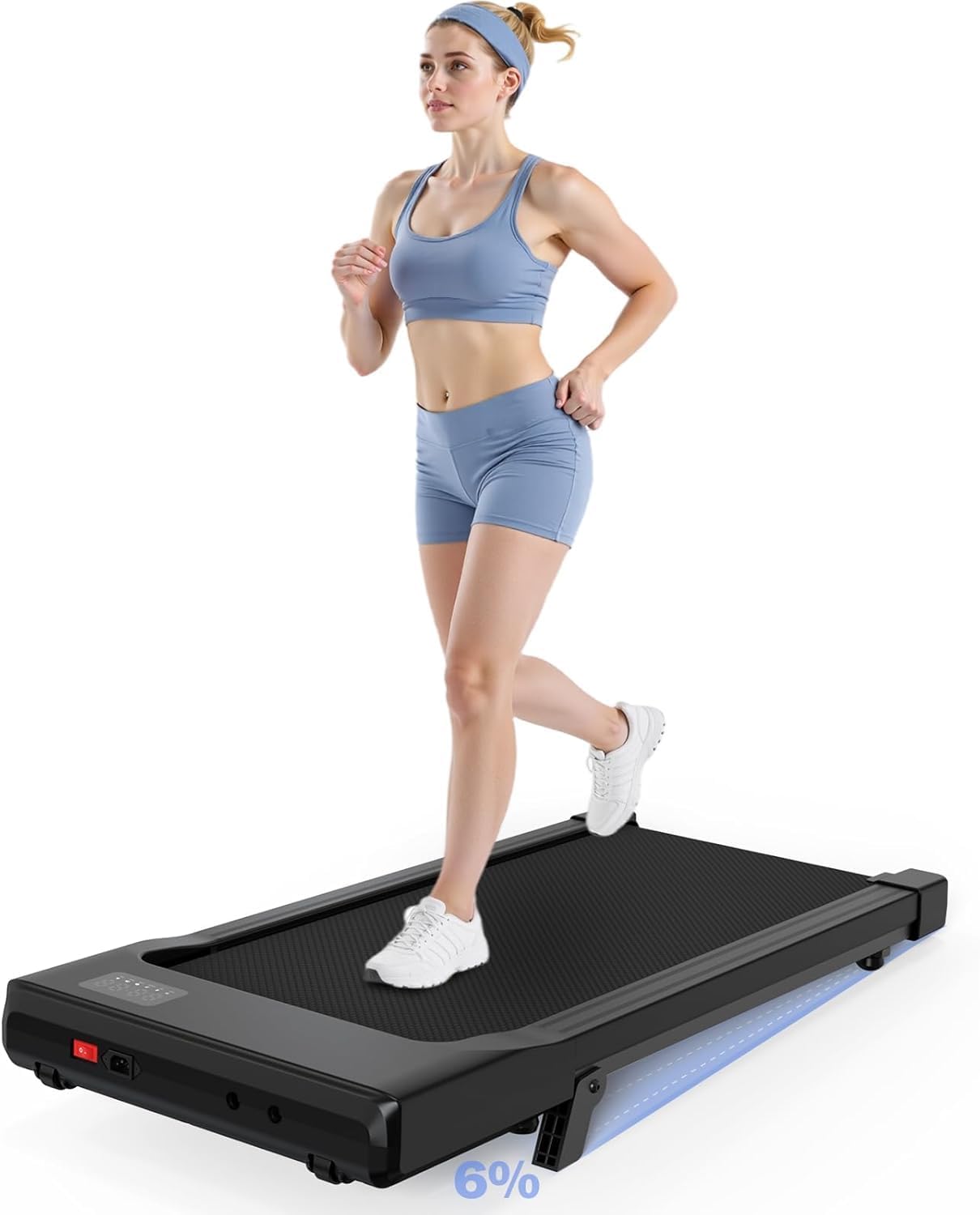 MJWW Walking Pad, Auto Incline, 3.0HP, 300lb, Under-Desk, Remote LED | Walking Pad Treadmill with Auto Incline, 3.OHP, 300 lbCapacity – Portable Under-Desk Design withRemote & LED Display