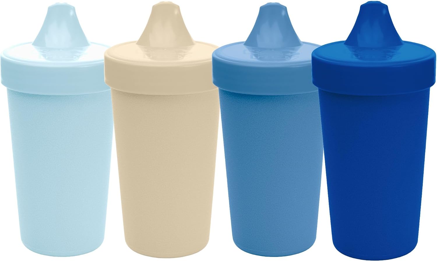 Re-Play Spill-Proof Sippy Cups for Toddlers – Kids Reusable 10 Oz Set of 4, Dishwasher & Microwave Safe, Made in USA, Cool Blues