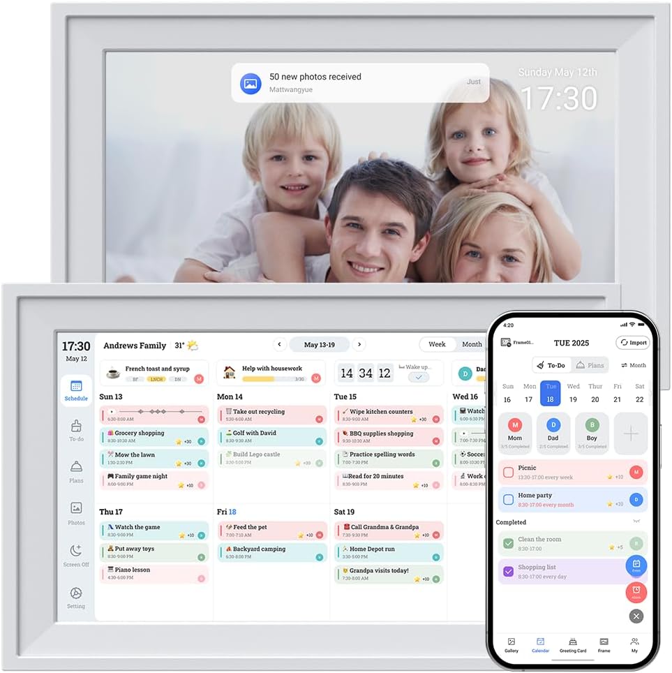 10.1 Inch Digital Calendar with IPS Touch Screen – Smart Electronic Calendar & Planner, Sync & Custom Alerts, Ideal Home Office Management Tool