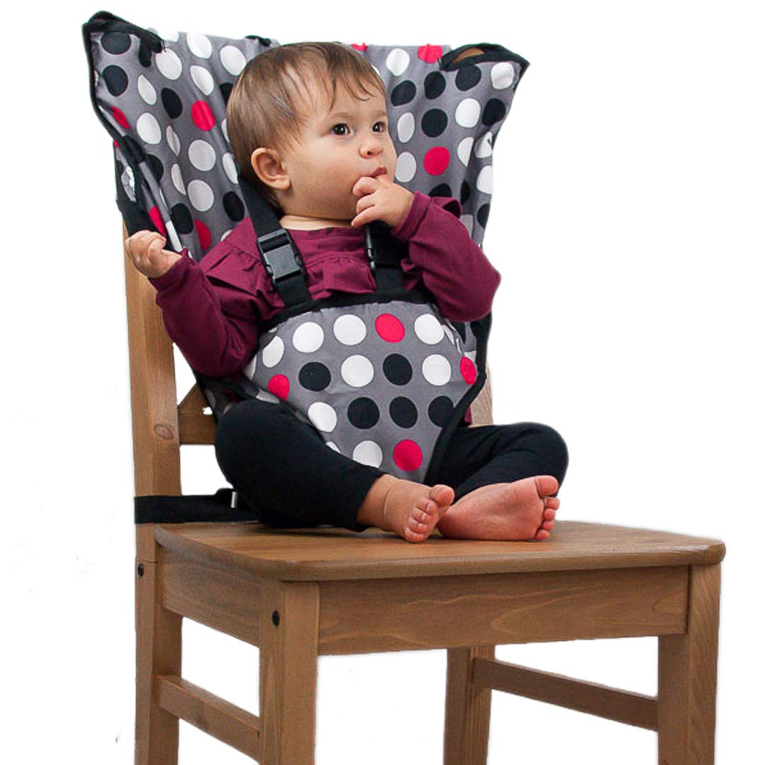 Cozy Cover Easy Seat – Portable Travel High Chair and Safety Seat for Infants and Toddlers (Polka Dot)