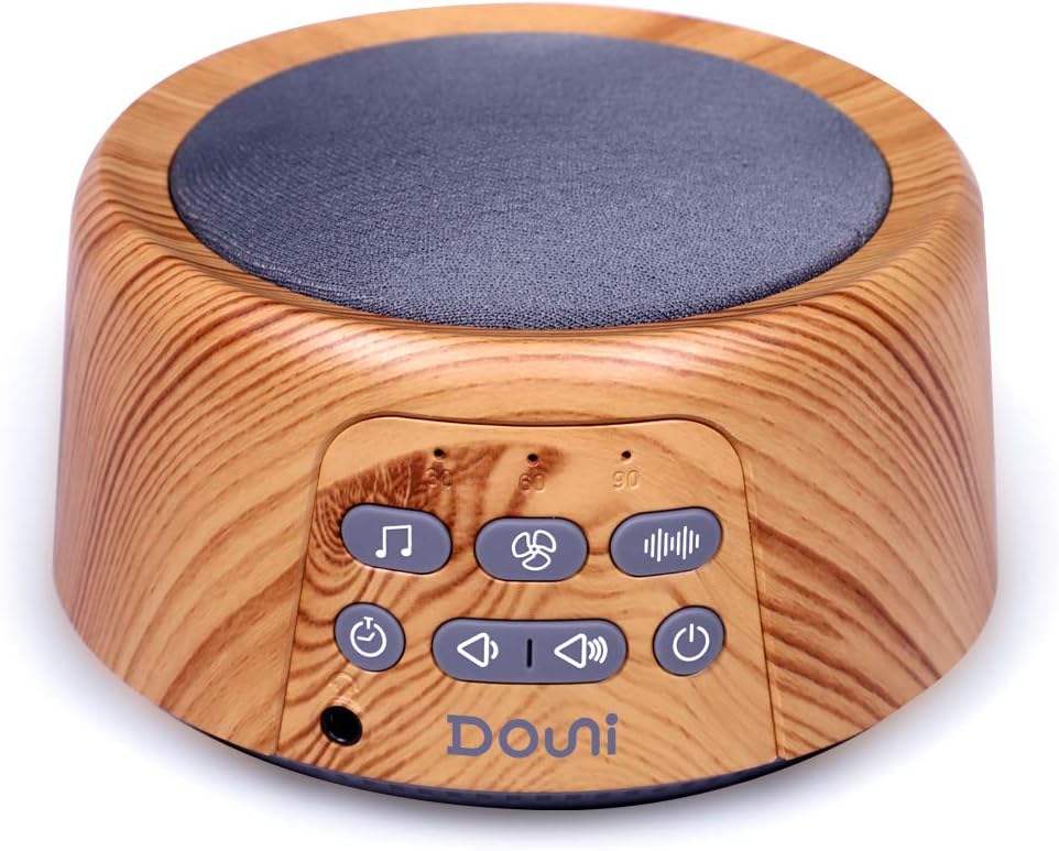 Douni Sleep Sound Machine – White Noise Machine with 27 Soothing Sounds for Sleeping & Relaxation, Timer Settings,Sleep Therapy for Families, Home,Office,Travel.Wood Grain