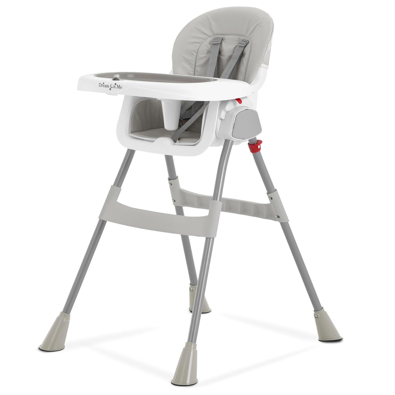 Dream On Me TableTalk 2-in-1 Convertible High Chair, 5-Point Harness, Gray | Dishwasher Safe Tray, Steel Frame, Easy to Clean Removable Seat Pad, For 6-36 months Toddlers, Compact & Quick Folding Design