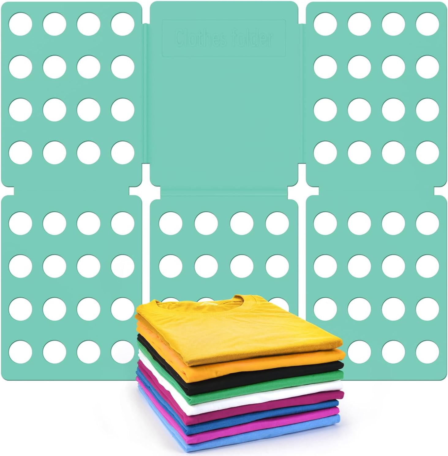 Shirt Folder Board Durable Plastic Clothes Folding Board Tshirt Organizer Easy and Fast Folding Laundry Folder Green