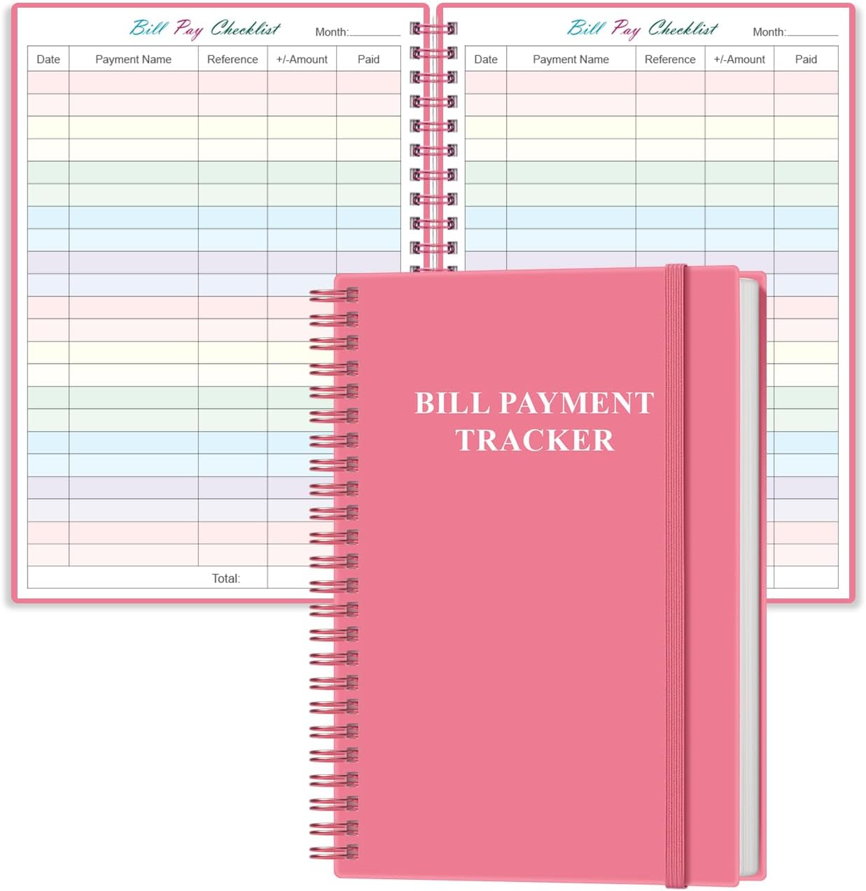 Bill Payment Checklist – Monthly Bill Organizer & Planner for Personal Budgeting Financial, Bill Payment Tracker Notebook, 5.8″ x 8.5″, Pink