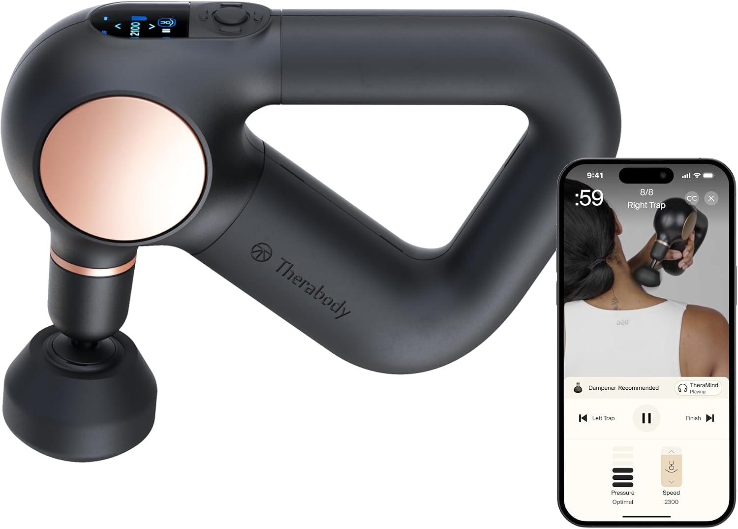 TheraGun Therabody Sense 1st Gen Percussion Massage Gun | Black | Gentle Percussive Massage With On-Screen Guided Routines to Relieve Pain, Ease Soreness, Reduce Stress & Improve Sleep