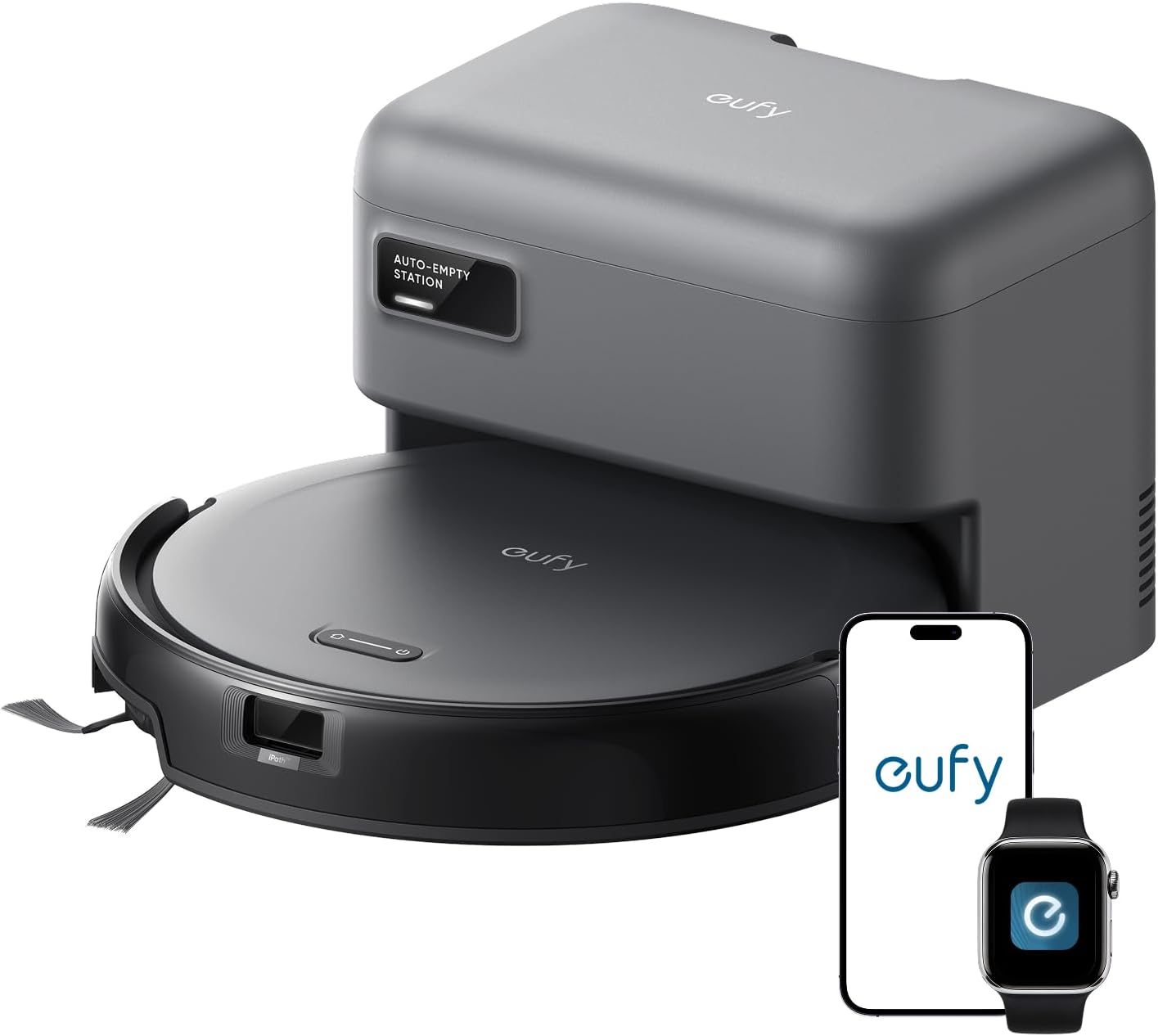 eufy C10 Robot Vacuum Self Emptying, 8 Weeks Hands Free, 2.85-Inch Slim | Advanced Smart Mapping with LiDAR Navigation, Powerful Suction, Edge Expansion Brush for Pet Hair, Carpet Detection