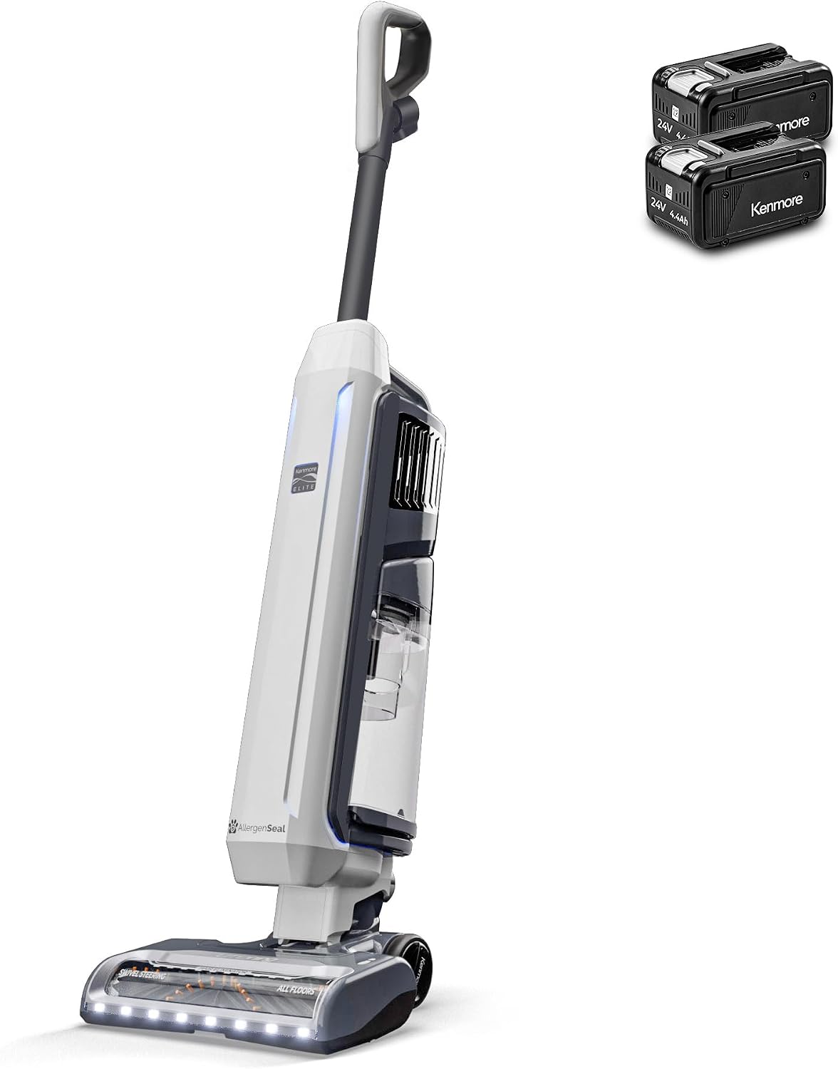 Kenmore Litening 24V Cordless Upright Vacuum with Hair Eliminator Nozzle | Lift-Up, Brushless Motor, Up to 80 Mins Runtime, HEPA Filter & LED Display for Carpets, Hard Floor & Pets – CU7005