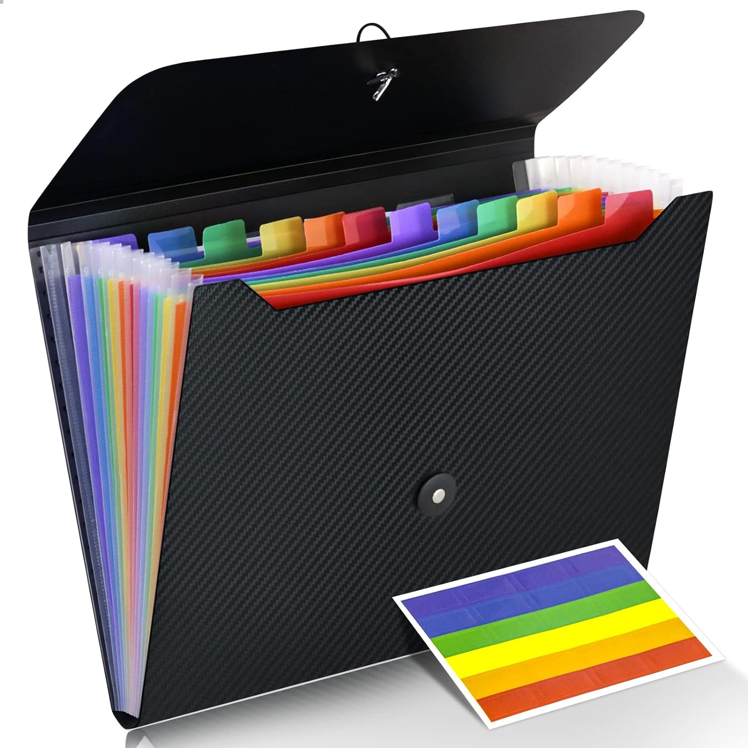 Cesil 13 Pockets Accordian File Organizer Expanding File Folder | File Holder Organizer, A4 Letter Size Paper Document Receipt Organizer Accordion Filing Folder for Classroom, Home, Office
