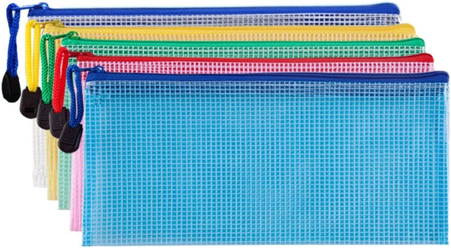 Small Zipper Envelope Document Storage Pouch Bag Invoice Holder Organizer for Budget, Check, Pencil, 5 Counts