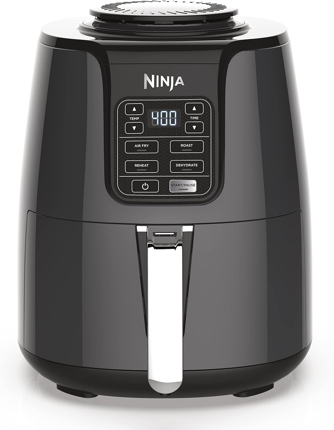 Ninja Air Fryer, 4 Qt Capacity, 4-in-1 Crisp, Roast, Reheat, and Dehydrate, Dishwasher Safe Parts, 105°F-400°F, 1550 Watt, Grey, AF101 | Crisps, roasts, reheats, dehydrates, 1550W, High-gloss finish, Fits 2 lbs fries, Dishwasher-safe