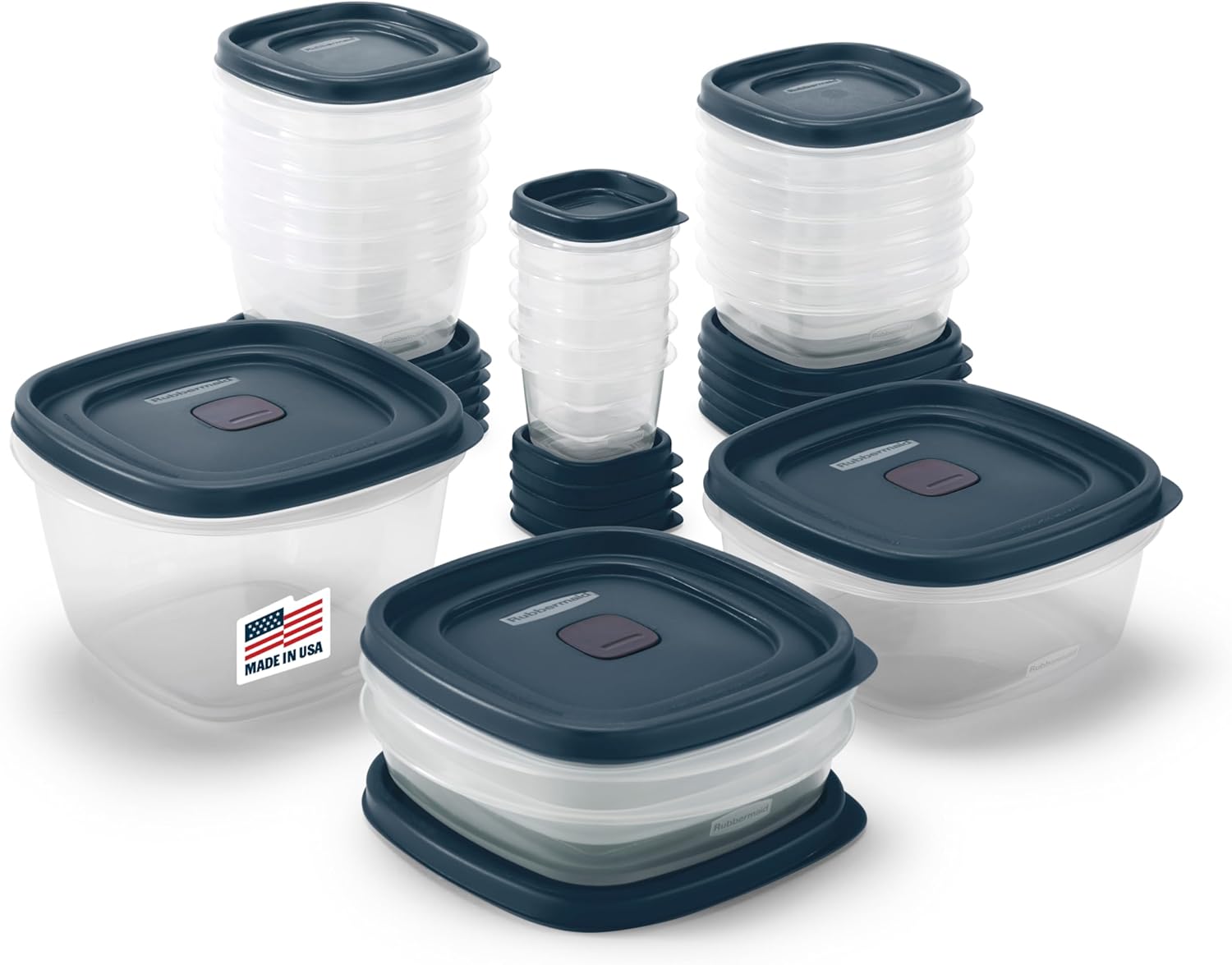 Rubbermaid EasyFindLids Food Storage Containers in Special-Edition Insignia Blue, 42 Piece