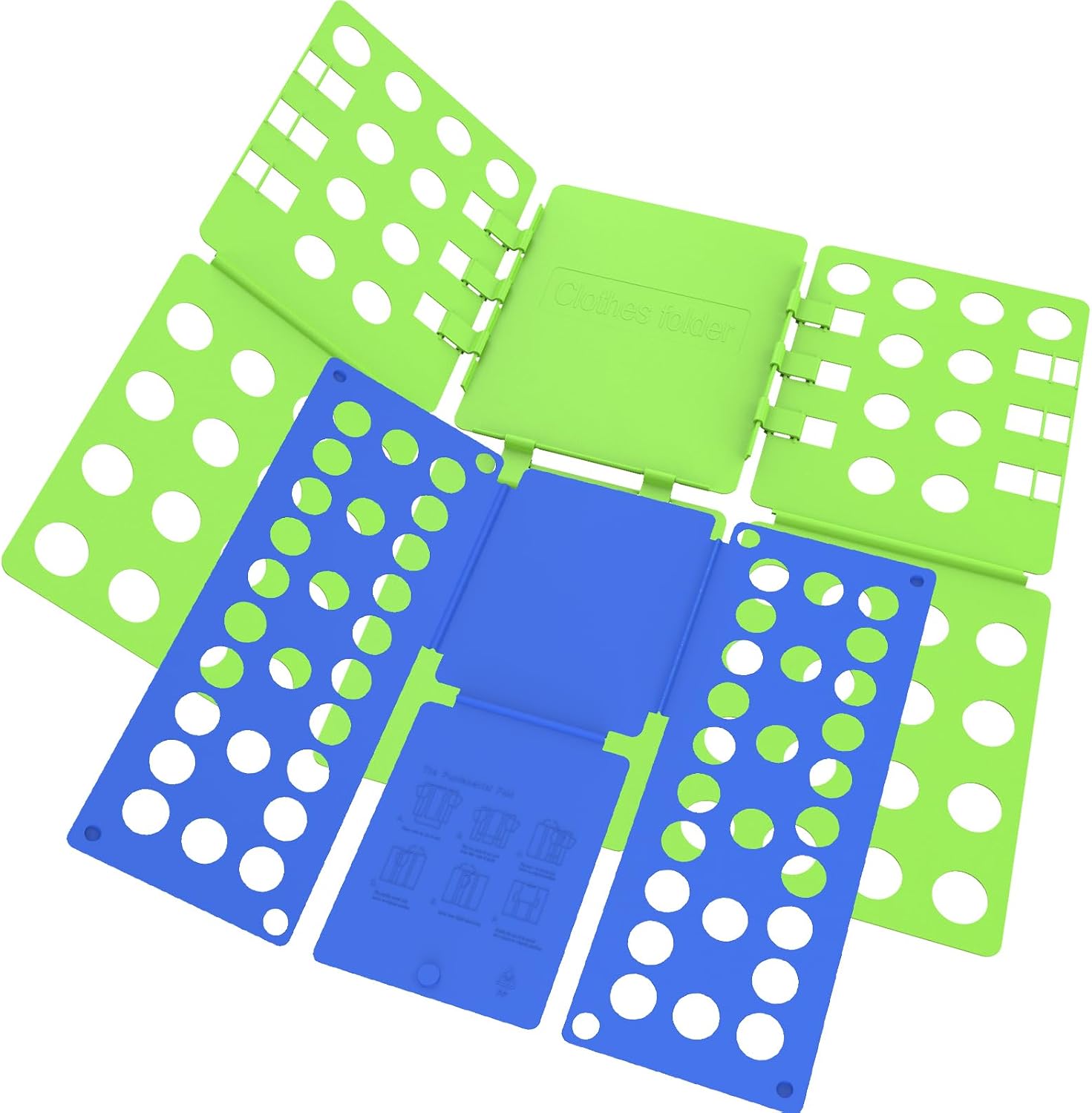 BoxLegend Shirt Folding Board – Easy & Fast Laundry Solution for Kids & Adults (Green & Blue) | Store-Perfect Folds in Seconds, Versatile for All Clothing Types, Covering Everyone’s Laundry Needs