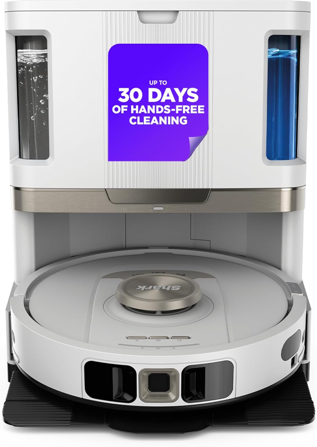 Shark Stratos 2-in-1 Robot Vacuum & Mop, White,AV2700ZE | Sonic Mopping (100x/Min), NeverTouch Base (Self-Empty, Refill & Pad Wash/Dry), AutoLift, Edge Detect, 360° LiDAR, HEPA