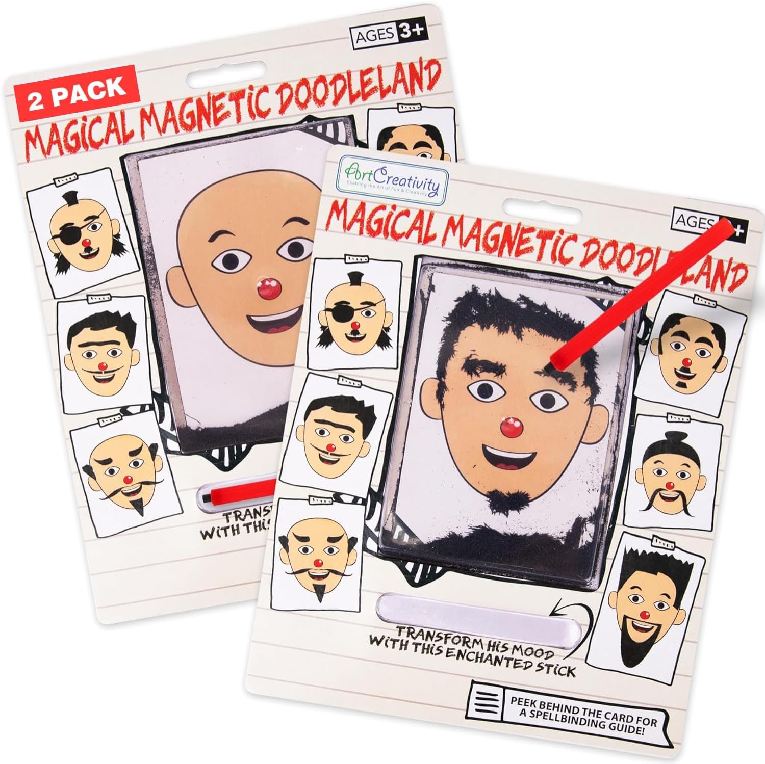 ArtCreativity Magnetic Drawing Face – 2 Pack – Travel Toys for Kids, Magnetic Travel Game, Magnet Drawing Doodle Board for Kids – Retro Toy, Vintage Toy, Travel Essentials Games for Ages 3+
