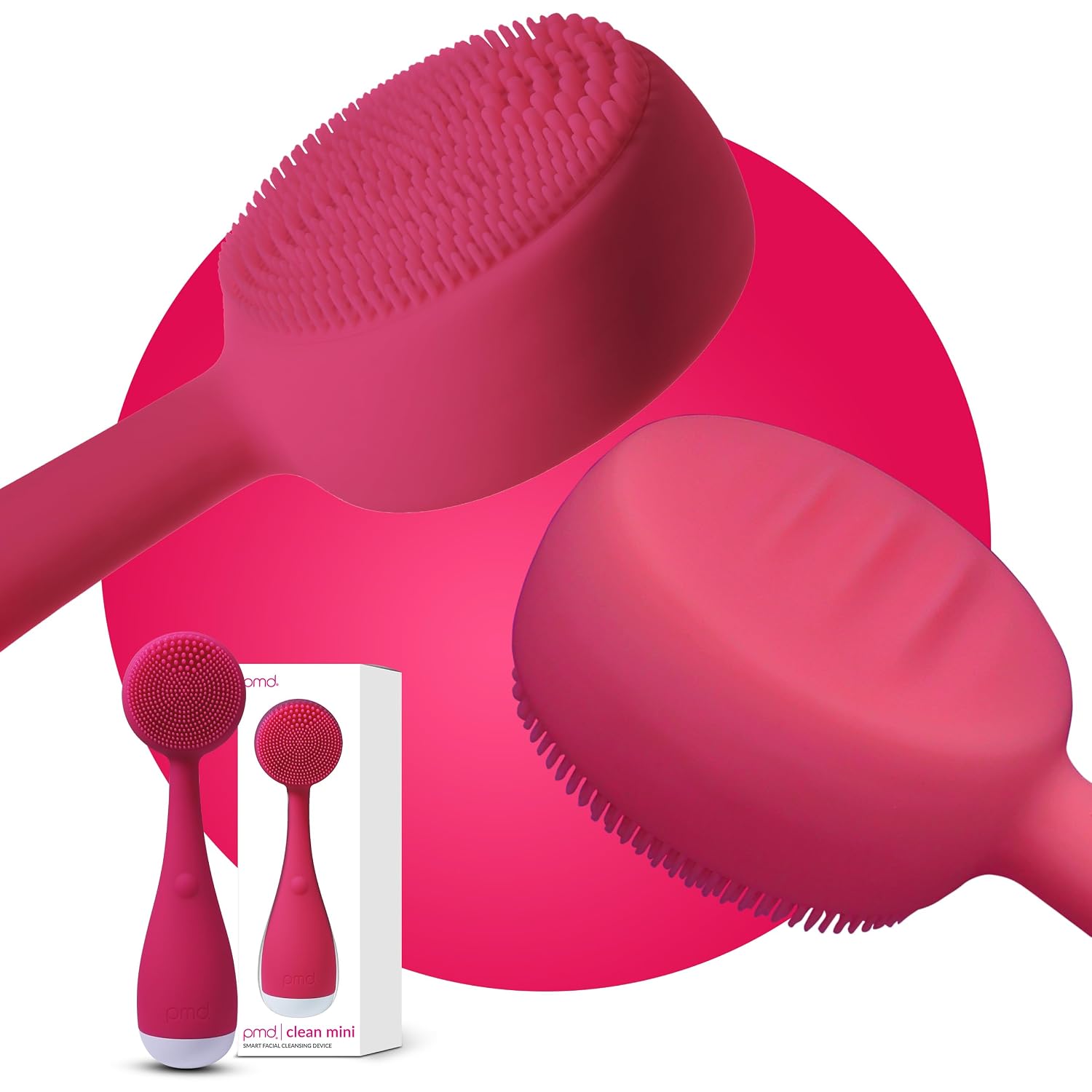 PMD Clean Mini – Smart Facial Cleansing Device with Silicone Brush & Anti-Aging Massager – Waterproof – SonicGlow Vibration Technology – Clear Pores and Blackheads – Lift, Firm, and Tone Skin
