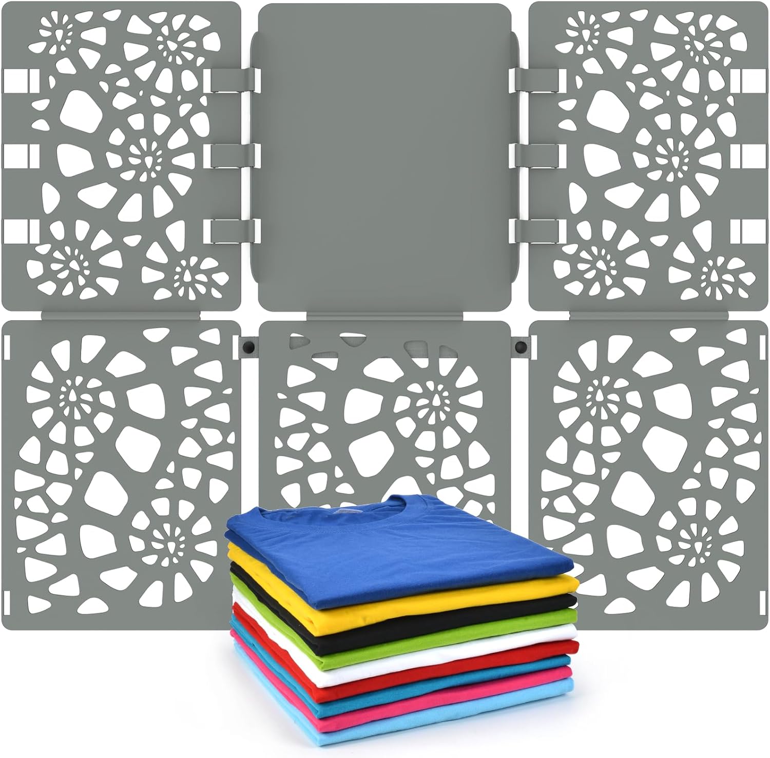 BoxLegend Shirt Folder Board V2 Durable Plastic Clothes Folding Board Grey | Tshirt Organizer, T-shirt Folder, Easy and Fast Folding for Adults and Kids