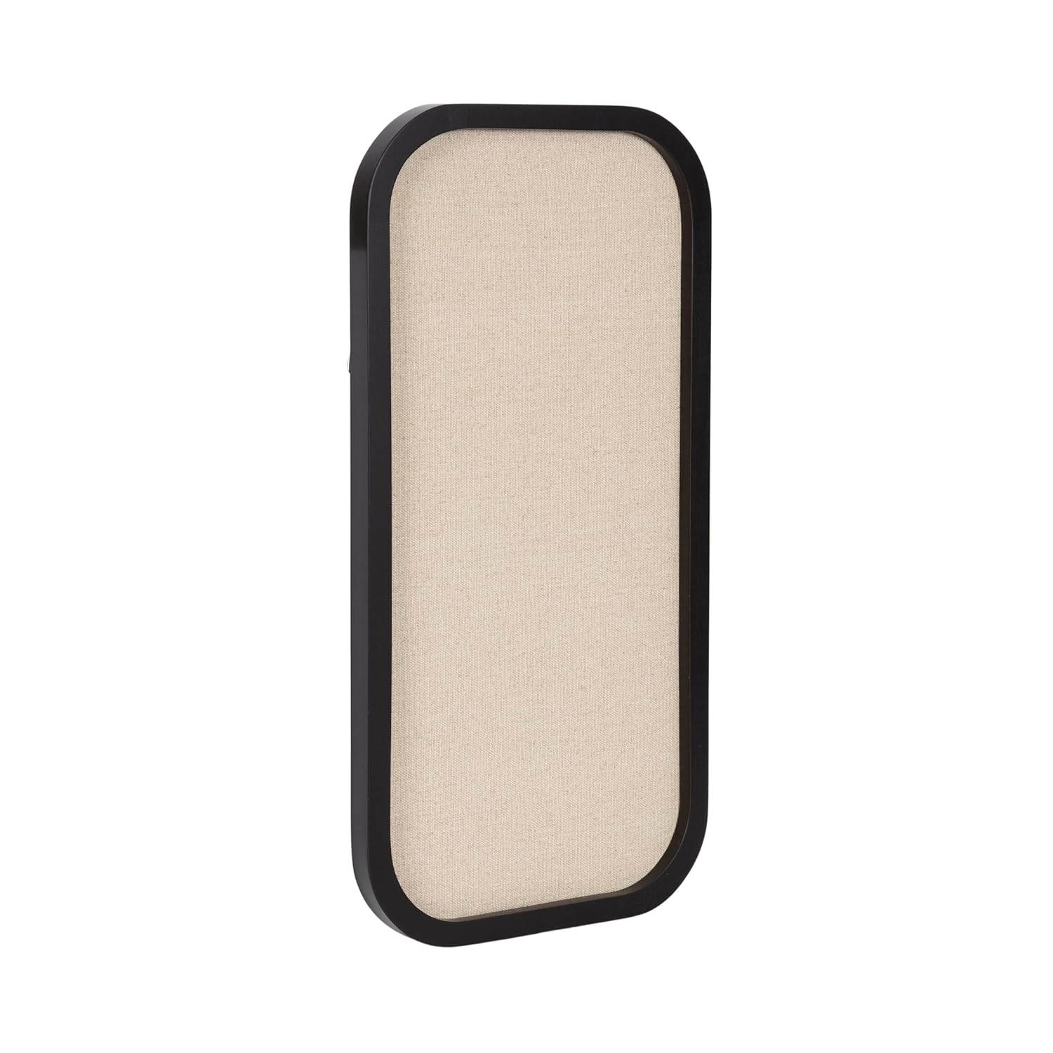 Kate and Laurel Hutton Transitional Wall Pinboard, 12 x 24, Black, Modern Rounded Rectangle Wall Organizer for Use as Cork Board, Vision Board, or Bulletin Board