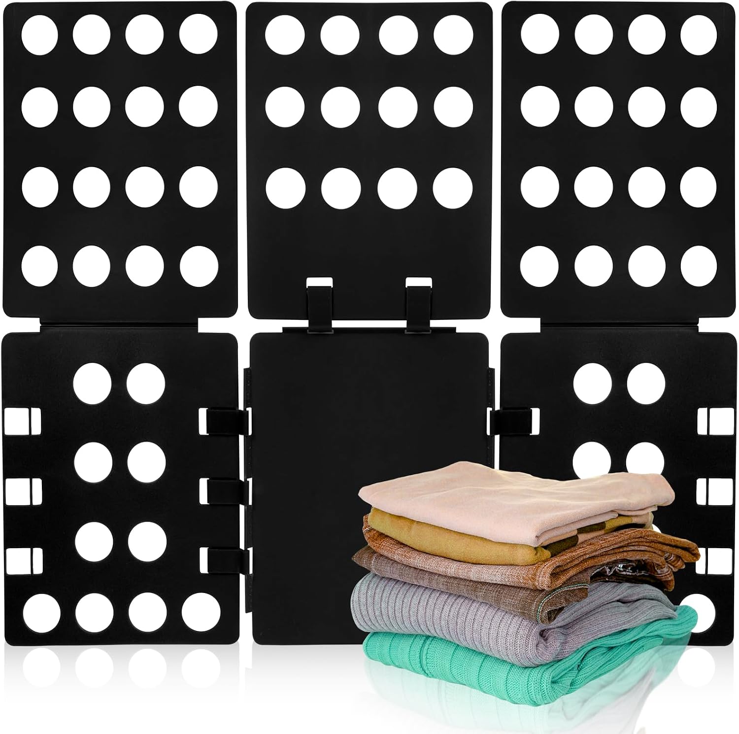 GYE T-Shirt Folding Board, Plastic Clothes Folder for Kids & Adults, Black | Durable plastic construction, fast and easy clothes folding, suitable for kids and adults, convenient home laundry organizer