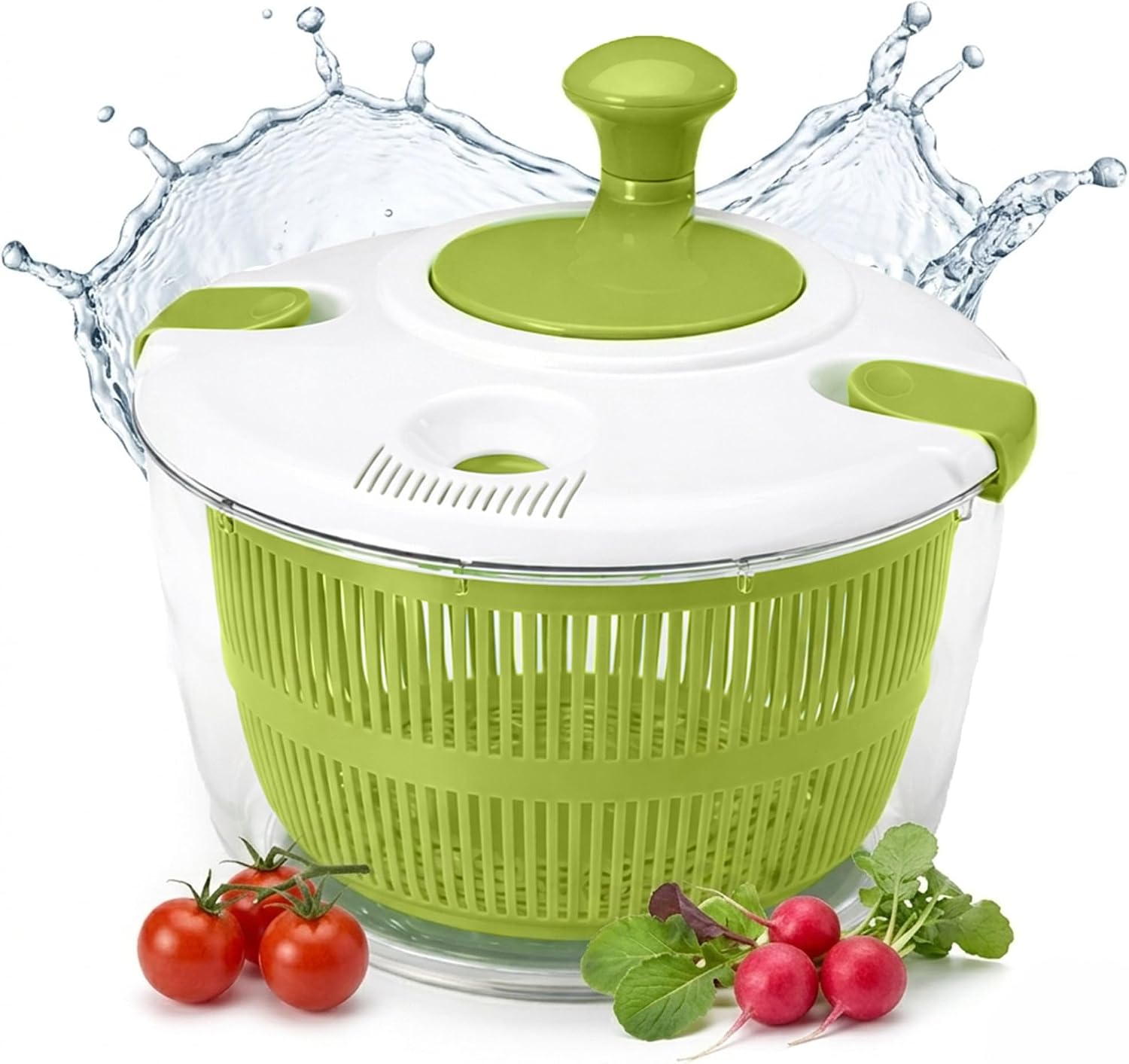 Salad Spinner-Lettuce Spinner, 5QT | Best Fruit Washer, Spinner Bowl, Easy-Spin Handle