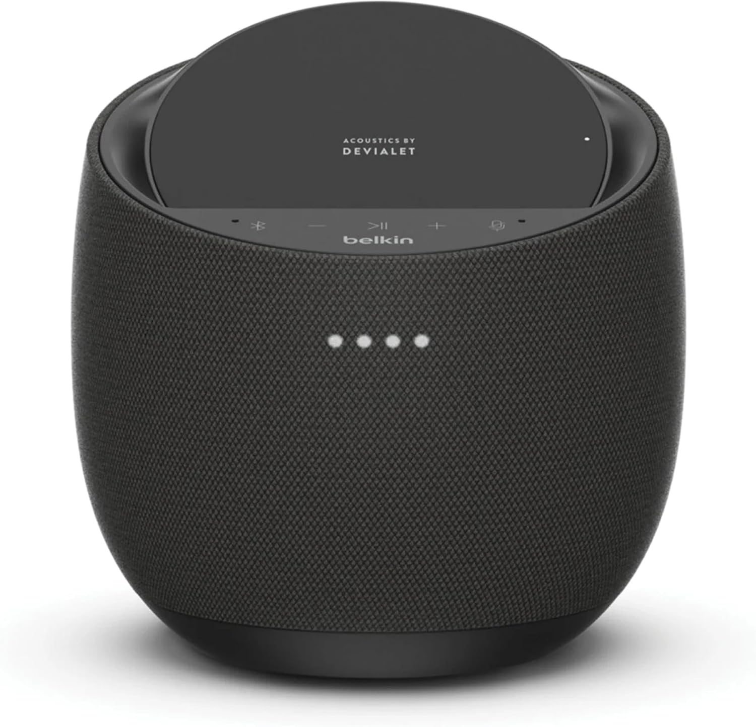 Belkin SOUNDFORM Elite Hi-Fi Smart Speaker + Wireless Charger (Alexa Voice-Controlled Bluetooth Speaker) Sound Technology By Devialet, Fast Wireless Charging for iPhone, Samsung Galaxy & More – White