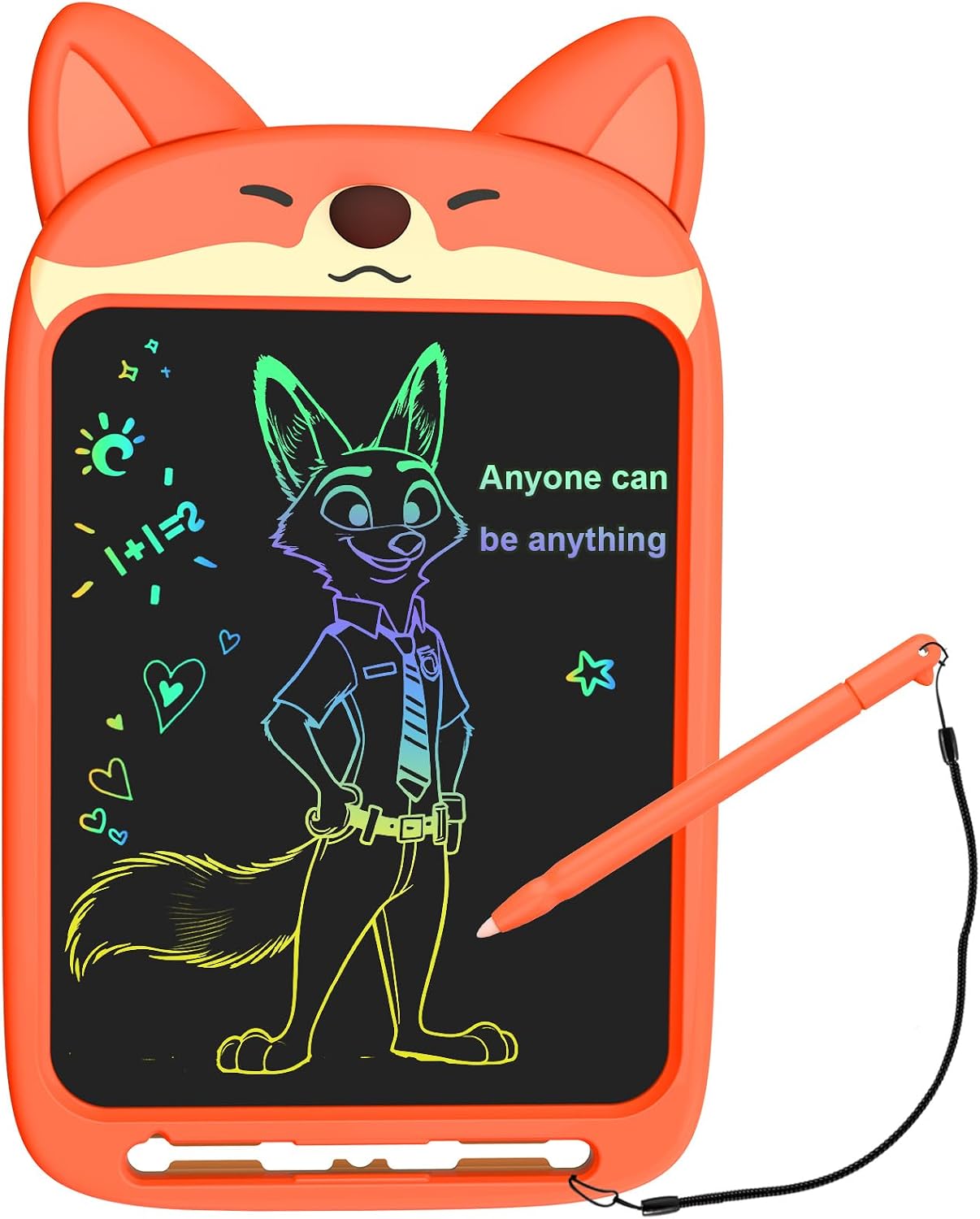 Fox LCD Writing Tablet for Kids, Coloring Drawing Pad, 10 Inch | Erasable Graphic Doodle Board, Educational Toy for Boy Girl Ages 3-8, Airplane Travel Road Trip Toy, Christmas Birthday Gift