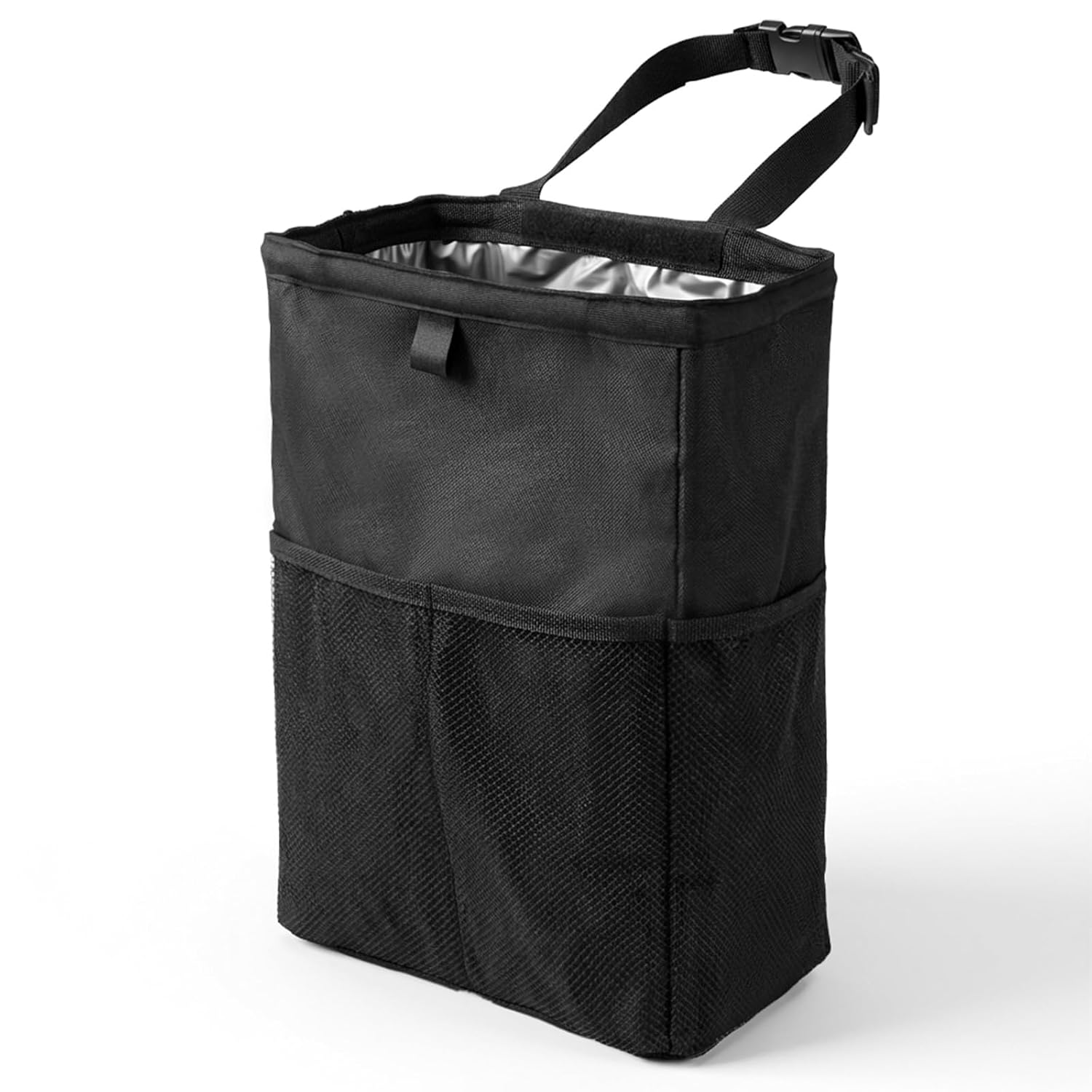 3.5 Gallon Car Trash Can, Auto Garbage Bag Leak-Proof | with Hook and Loop Lid and Handle, Waterproof, Portable Hanging, Large Capacity Waste Bin, for SUV