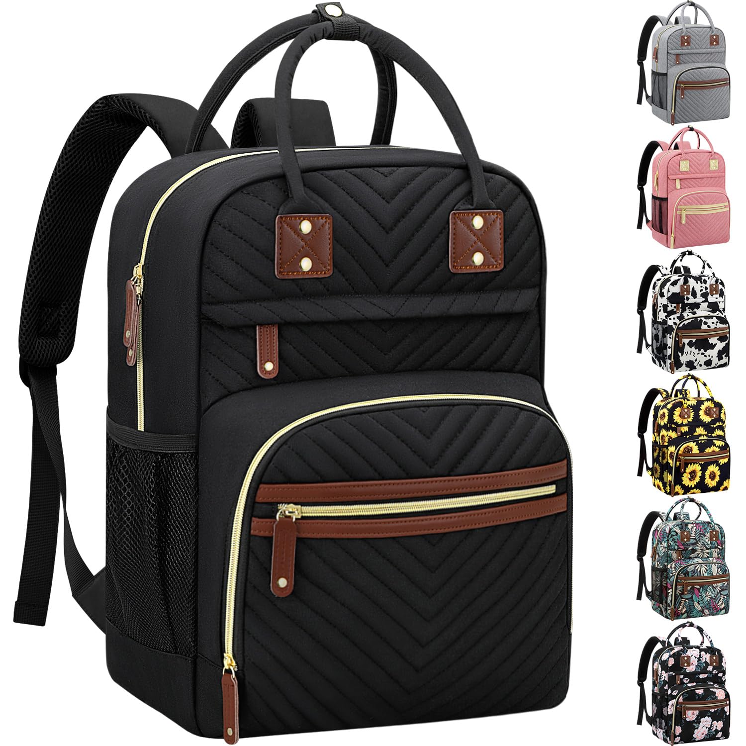 Tenot Diaper Bag Backpack for Women with Insulated Pockets Black | Large Capacity, Multifunctional, Waterproof, Travel Baby Diaper Bags for Mom,Dad,Baby Girl Boy