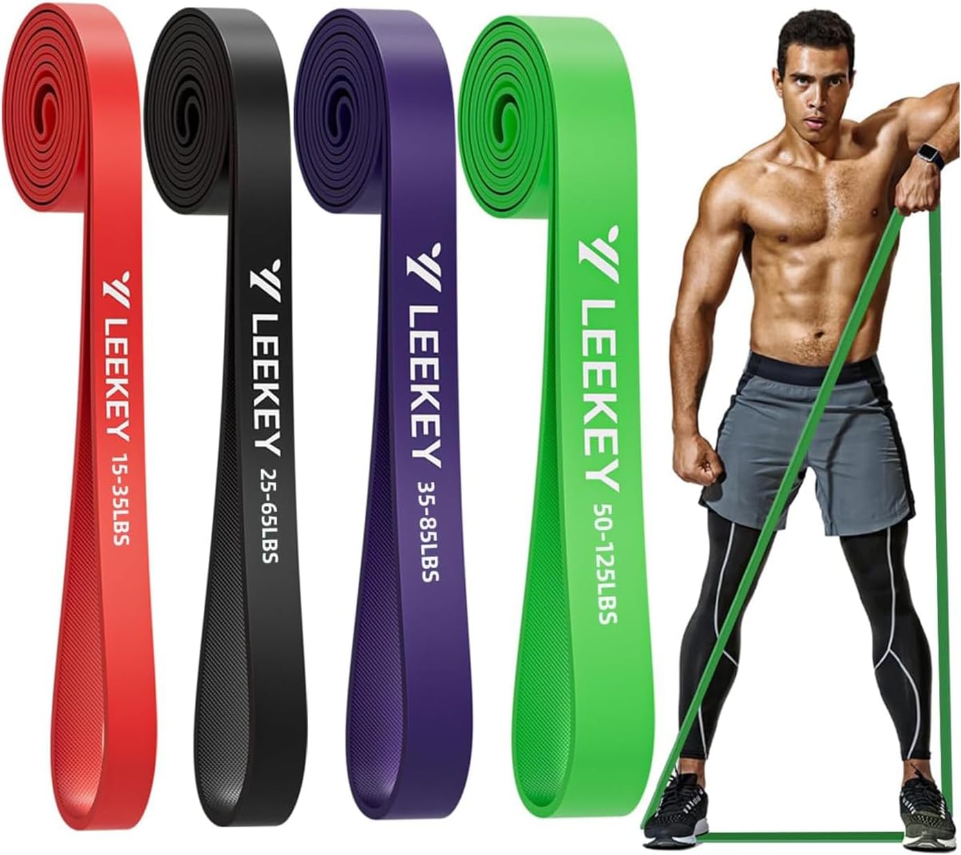 Resistance Bands for Pull Up Assist, Exercise & Workout Bands Set | Long resistance bands for pull up assist, strength training, physical therapy, stretching, home gym