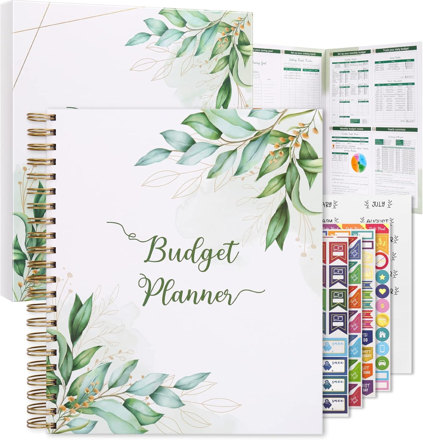 SOLIGT 8.5 x 11 inches Large Budget Planner and Monthly Bill Organizer | Premium Hardcover Budget Book with 12 Pockets – Monthly Budget Planner for Savings, Debt, Expense Tracker with Stickers