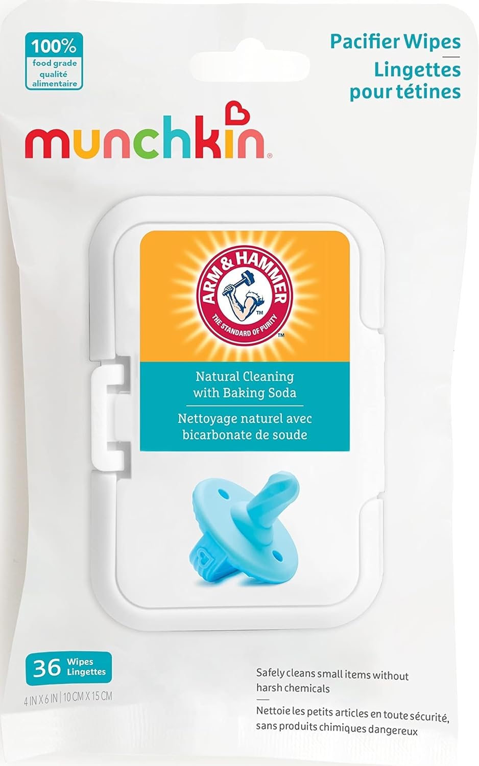 Munchkin Arm & Hammer Pacifier Wipes for Baby Essentials, 36 Count
